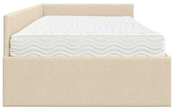 Kutni krevetni okvir s madracem Ostalo 2 pcs Krema tkanina - Krem / 100 x 200 cm