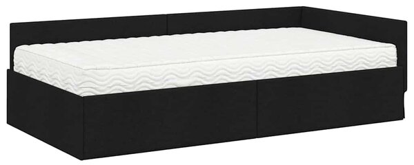 Kutni krevetni okvir s madracem Ostalo 2 pcs Crna tkanina - Crna / 80 x 200 cm