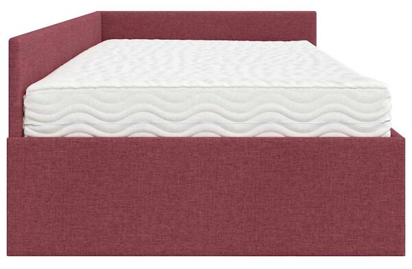 Kutni krevetni okvir s madracem Ostalo 2 pcs Crvena tkanina - Crvena / 80 x 200 cm