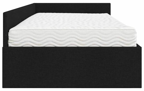 Kutni krevetni okvir s madracem Ostalo 2 pcs Crna tkanina - Crna / 80 x 200 cm
