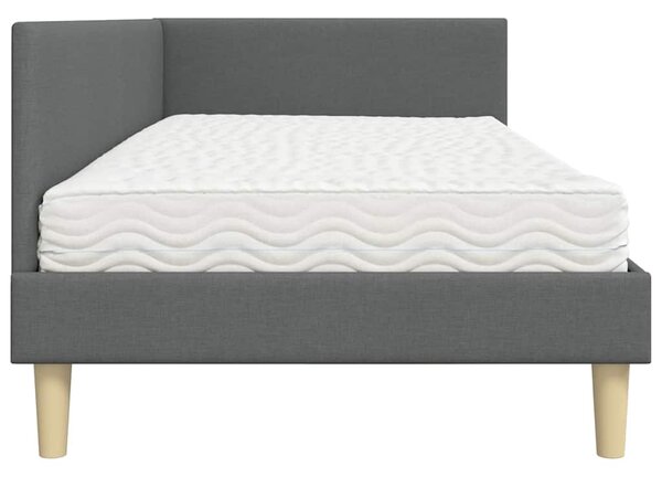 Kutni krevetni okvir s madracem Ostalo 2 pcs Siva tkanina - Siva / 80 x 200 cm