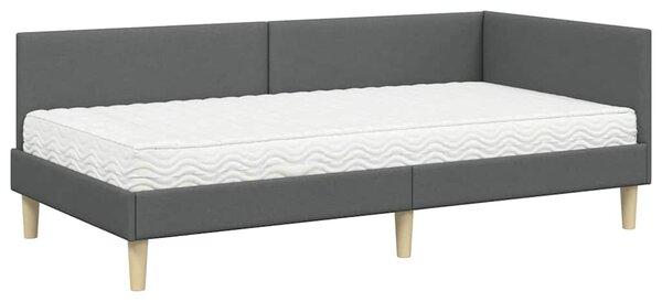 Kutni krevetni okvir s madracem Ostalo 2 pcs Siva tkanina - Siva / 80 x 200 cm