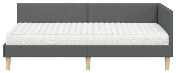 Kutni krevetni okvir s madracem Ostalo 2 pcs Siva tkanina - Siva / 80 x 200 cm