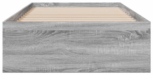 Okvir kreveta s ladicama siva boja hrasta 75 x 190 cm drveni - Siva / 75 x 190 cm