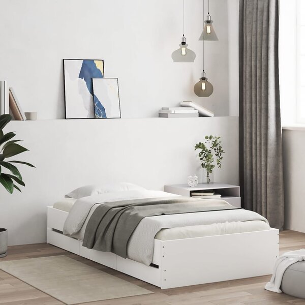 Okvir kreveta s ladicama bez madraca bijeli 90x200 cm - Bijela / 90 x 200 cm