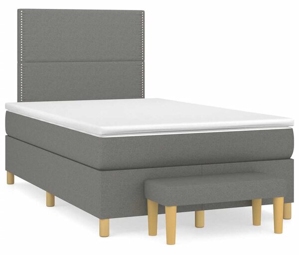 Krevet box spring s madracem tamnosivi 120 x 190 cm tkanina - Siva / 120 x 190 cm