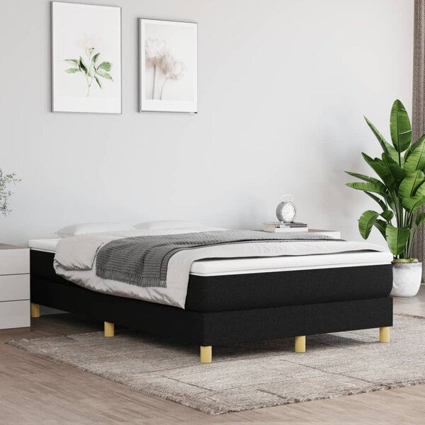 Krevet box spring s madracem crni 120 x 190 cm od tkanine - Crna / 120 x 190 cm