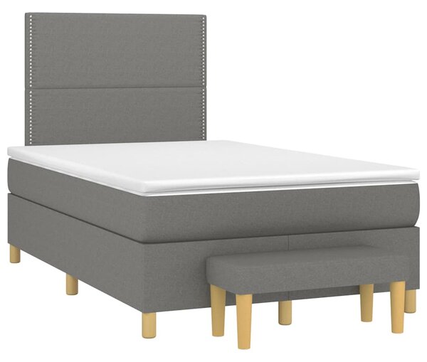 Krevet box spring s madracem tamnosivi 120 x 190 cm tkanina - Siva / 120 x 190 cm