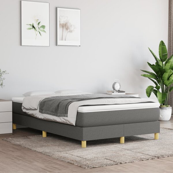 Krevet box spring s madracem tamnosivi 120 x 190 cm tkanina - Siva / 120 x 190 cm