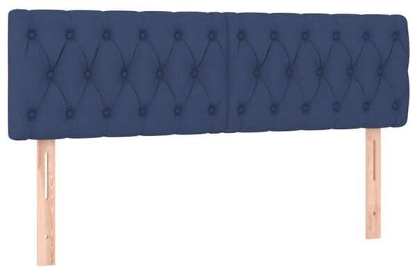 Krevet box spring s madracem LED plavi 160x200 cm od tkanine - Plava / 160 x 200 cm