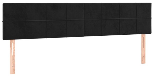 Krevet box spring s madracem LED crni 120 x 190 cm baršunasti - Crna / 120 x 190 cm