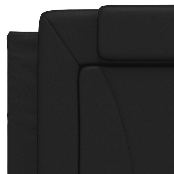 Krevet Viana s madracem crni 100 x 200 cm od umjetne kože - Crna / 100 x 200 cm