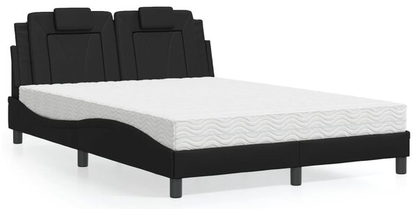 Krevet Viana s madracem crni 120 x 200 cm od umjetne kože - Crna / 120 x 200 cm
