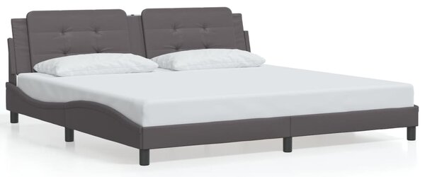Okvir kreveta s LED-om bez madraca Zadar sivi 200 x 200 cm - Siva / 200 x 200 cm