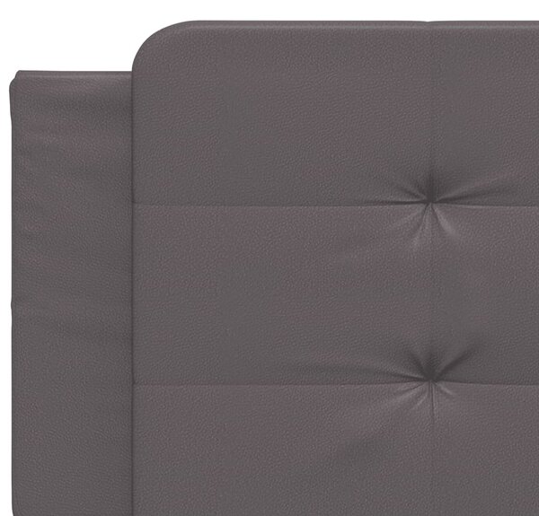 Krevet s madracem Zadar sivi 200 x 200 cm od umjetne kože - Siva / 200 x 200 cm