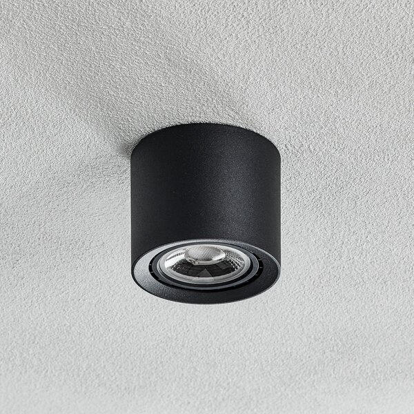 Lucide LED stropna svjetiljka Fedler prigušena do topla, crna, prigušiva, Crno, Dnevni boravak/blagovaonica, Metal