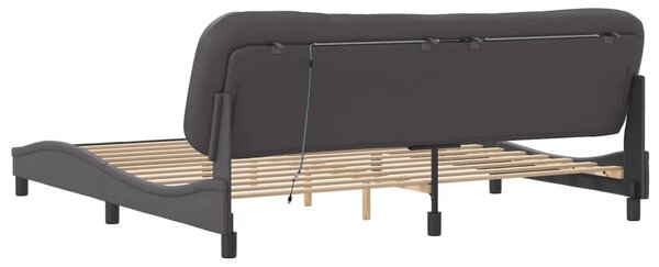 Okvir kreveta s LED-om bez madraca Hvar sivi 200 x 200 cm - Siva / 200 x 200 cm