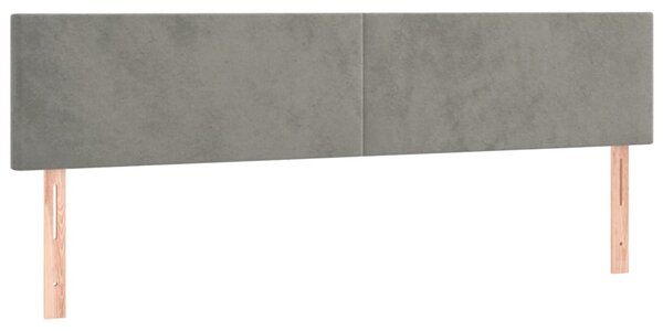 Krevet box spring s madracem LED svjetlosivi 120x190 cm tkanina - Siva / 120 x 190 cm