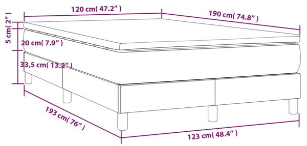 Krevet box spring s madracem krem 120 x 190 cm od tkanine - Krema / 120 x 190 cm
