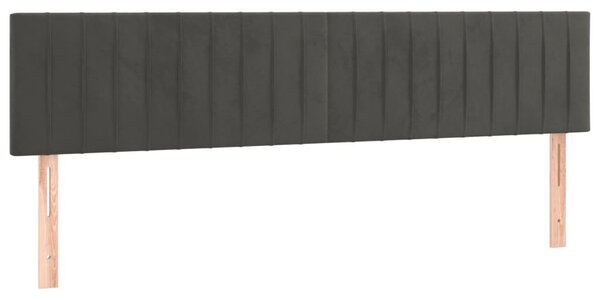 Krevet box spring s madracem LED tamnosivi 120 x 190 cm baršun - Siva / 120 x 190 cm