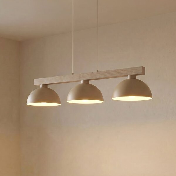 TK Lighting Oslo viseća svjetiljka, boje pijeska, s tri svjetla, dugačka 118 cm, E27, prigušiva, Bež, Dnevni boravak/blagovaonica, Metal