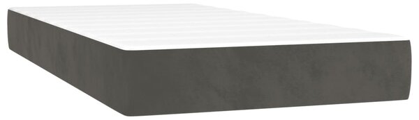 Krevet box spring s madracem LED tamnosivi 120 x 190 cm baršun - Siva / 120 x 190 cm
