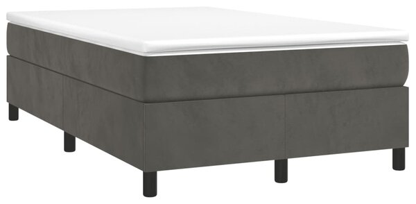 Krevet box spring s madracem tamnosivi 120 x 190 cm baršun - Siva / 120 x 190 cm