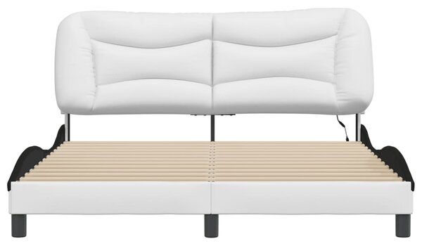 Okvir kreveta s LED-om bez madraca Hvar bijelo-crni 160 x 200 cm - Bijela / 160 x 200 cm