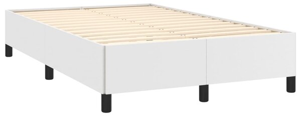 Krevet box spring s madracem LED bijeli 120x190 cm umjetna koža - Bijela / 120 x 190 cm