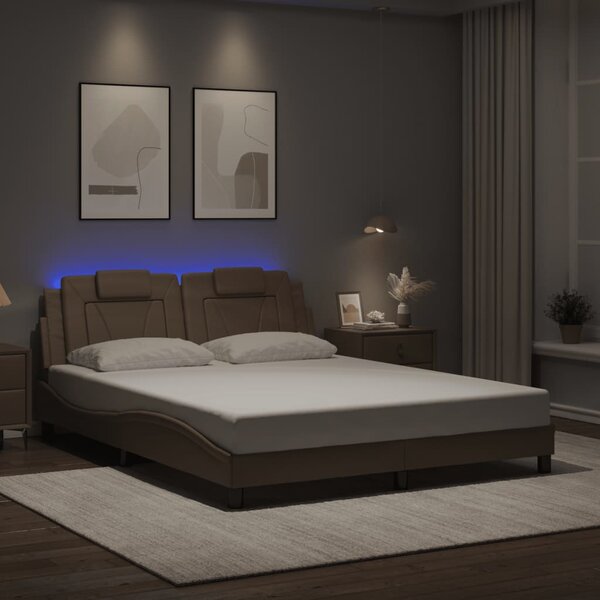 Okvir kreveta Viana s LED-om bez madracaboja cappuccina 160 x 200 cm - Smeđa / 160 x 200 cm
