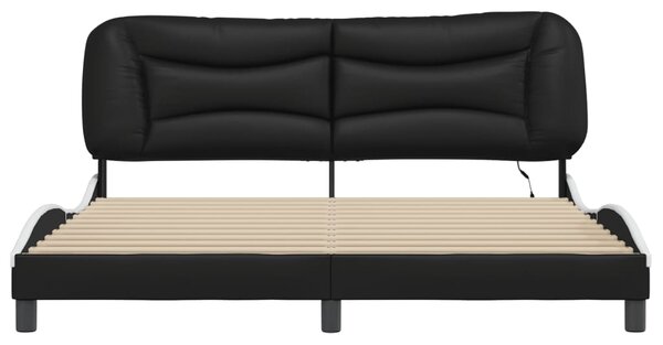 Okvir kreveta s LED-om bez madraca Hvar crno-bijeli 180 x 200 cm - Crna / 180 x 200 cm