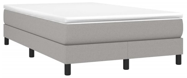 Krevet s oprugama i madracem svjetlosivi 120x190 cm od tkanine - Siva / 120 x 190 cm