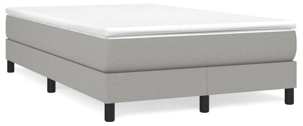 Krevet s oprugama i madracem svjetlosivi 120x190 cm od tkanine - Siva / 120 x 190 cm