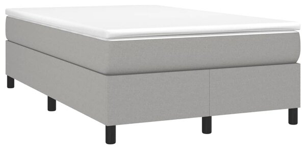 Krevet s oprugama i madracem svjetlosivi 120x190 cm od tkanine - Siva / 120 x 190 cm