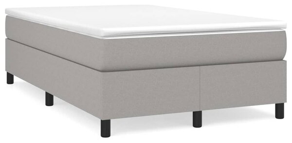 Krevet s oprugama i madracem svjetlosivi 120x190 cm od tkanine - Siva / 120 x 190 cm
