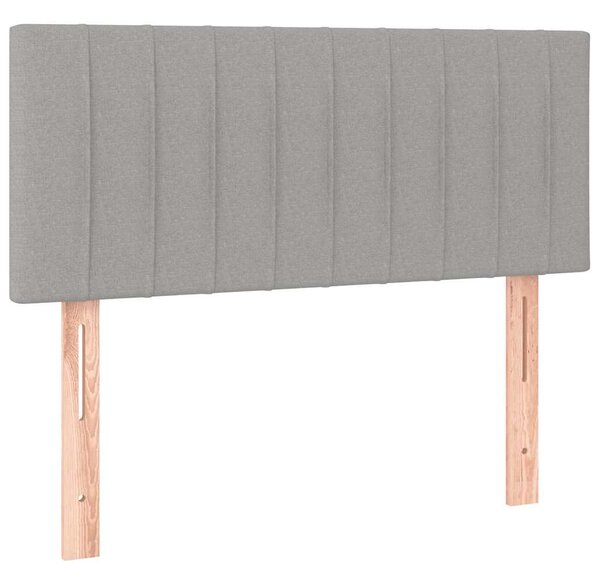 Krevet s oprugama i madracem LED svjetlosivi 120x190 cm tkanina - Siva / 120 x 190 cm