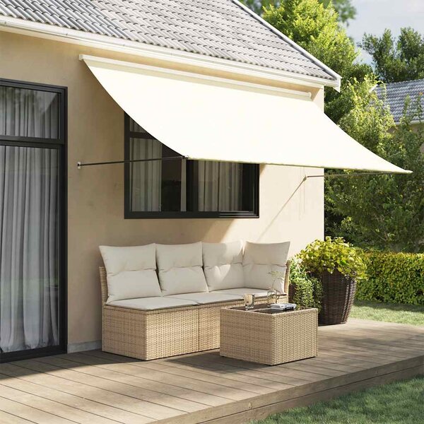 Tenda na uvlačenje krem 300 x 150 cm od tkanine i čelika - Krema / 300 x 150 cm