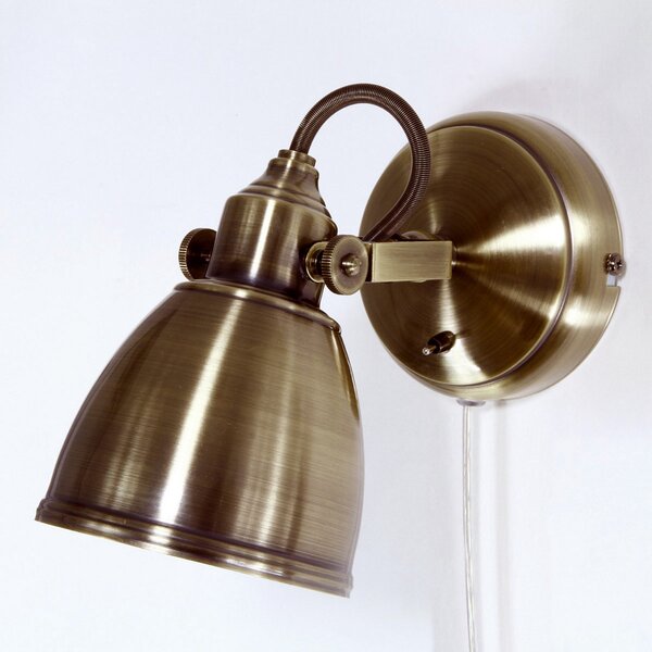 Markslöjd Fjällbacka zidna lampa sa antiknom završnom obradom, prigušiva, Bronca / stari mesing, Dnevni boravak/blagovaonica, Metal