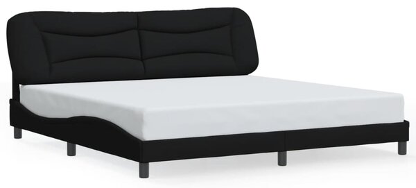 Okvir kreveta s LED-om bez madraca Hvar crni 200x200 cm od tkanine - Crna / 200 x 200 cm
