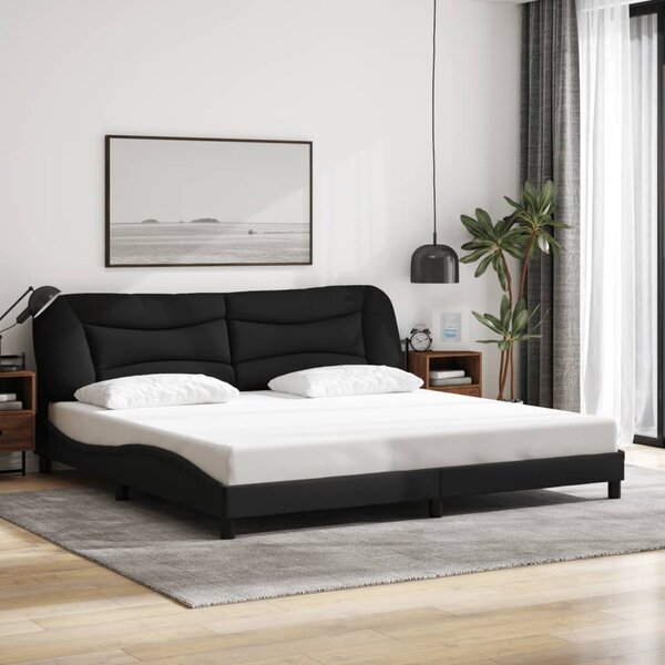 Okvir kreveta s LED-om bez madraca Hvar crni 200x200 cm od tkanine - Crna / 200 x 200 cm