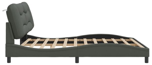 Okvir kreveta s LED-om bez madraca Hvar 180x200 cm od tkanine - Siva / 180 x 200 cm