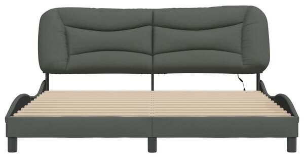 Okvir kreveta s LED-om bez madraca Hvar 180x200 cm od tkanine - Siva / 180 x 200 cm