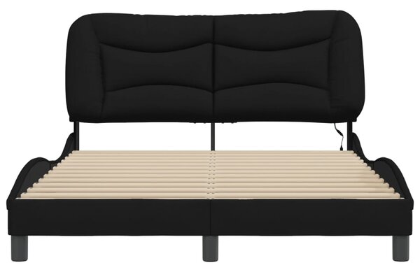 Okvir kreveta s LED-om bez madraca Hvar crni 140x200 cm od tkanine - Crna / 140 x 200 cm
