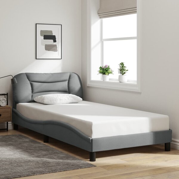 Okvir kreveta s LED-om bez madraca Hvar 100x200 cm od tkanine - Siva / 100 x 200 cm
