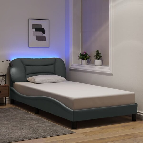 Okvir kreveta s LED-om bez madraca Hvar 100x200 cm od tkanine - Siva / 100 x 200 cm