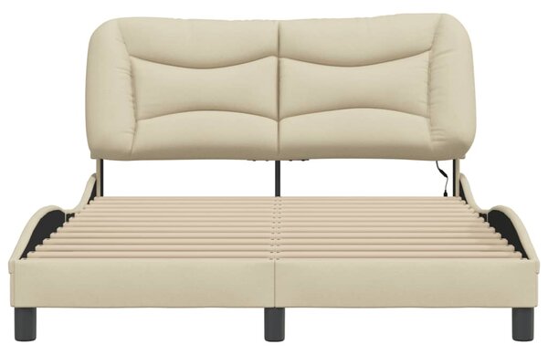 Okvir kreveta s LED-om bez madraca Hvar krem 140x190 cm Tkanina - Krema / 140 x 190 cm