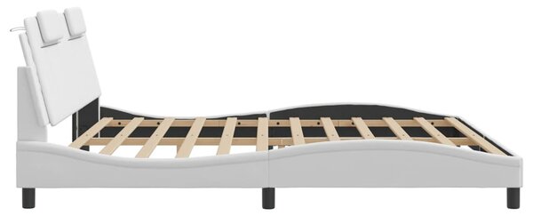 Okvir kreveta Viana s LED-om bez madraca bijeli 200 x 200 cm - Bijela / 200 x 200 cm