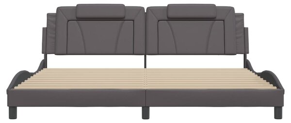 Okvir kreveta Viana s LED-om bez madraca sivi 200 x 200 cm - Siva / 200 x 200 cm