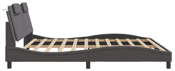 Okvir kreveta Viana s LED-om bez madraca sivi 200 x 200 cm - Siva / 200 x 200 cm