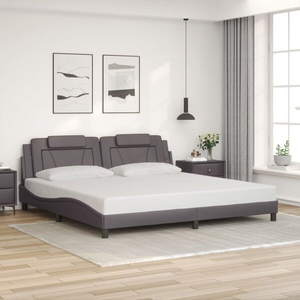 Okvir kreveta Viana s LED-om bez madraca sivi 200 x 200 cm - Siva / 200 x 200 cm